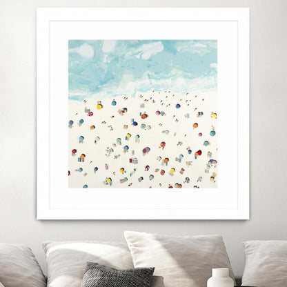 Beach Days Matted and Framed White 36x36 Wall Art|Œuvre d’art murale encadrée blanche et mate « Beach Days » 36 x 36