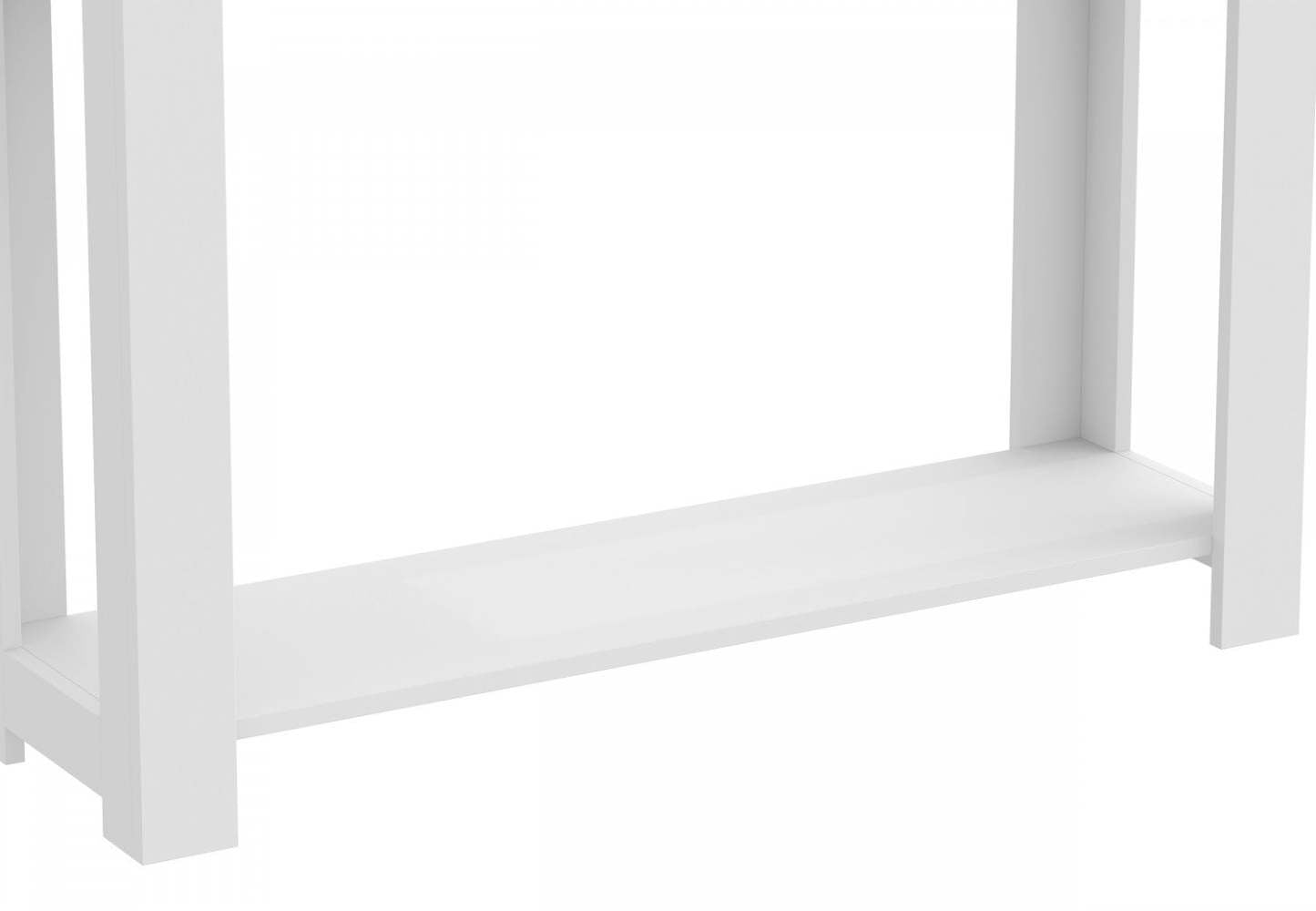 Console de 40 po avec 2 tiroirs et tablette - blanche