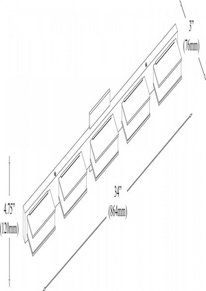 Dainolite Viola 5 Light LED Wall Vanity Light Matte Black Finish Lamp|Lumière de coiffeuse murale Viola de Dainolite avec fini noir mat et 5 ampoules à DEL