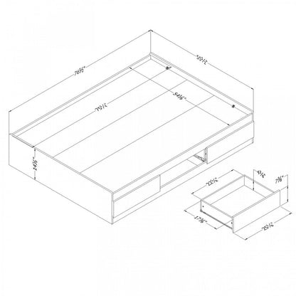 Lit Step One Matelot avec 3 tiroirs - Blanc pur | Lit Step One Matelot avec 3 tiroirs - Blanc solide