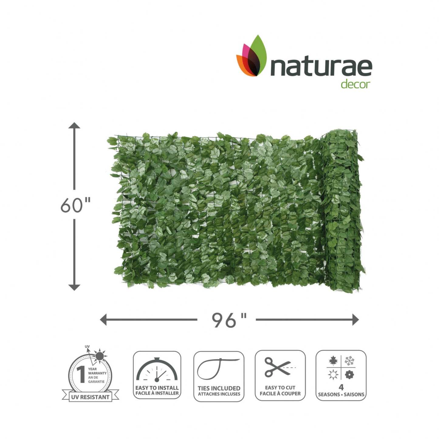 Écran d’intimité 60 po x 96 po avec lierre artificiel | Artificial Ivy 60x 96 Privacy Screen | D10H3ED7