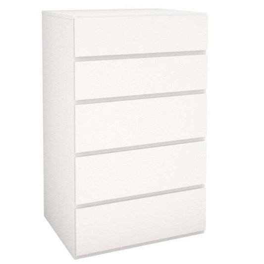 Commode à 5 tiroirs Nordika - Blanc | Commode verticale Nordika à 5 tiroirs - blanche | D08H2HAUT