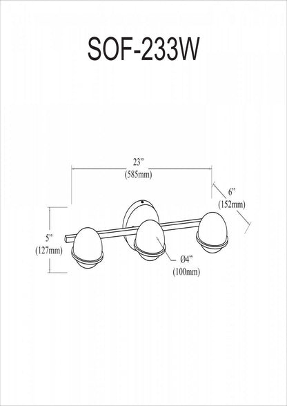 Dainolite Sofia 3 Light Vanity Light Polished Chrome Finish White Glass Lamp|Lumière de coiffeuse Sofia de Dainolite en verre blanc, avec fini chromé poli et 3 ampoules