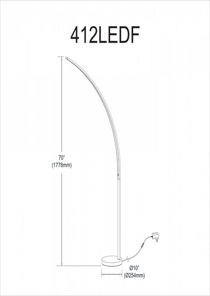 Dainolite Gentle Bend LED Floor Lamp 22w Polished Chrome Finish|Lampe à pied Gentle Bend de Dainolite avec fini chromé poli et ampoule à DEL de 22 W