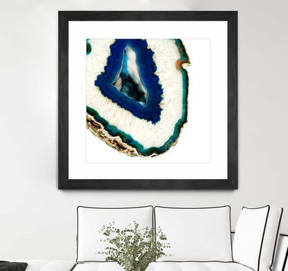 Œuvre d’art murale encadrée noire et mate « Mediterranean Agate A » 30 x 30