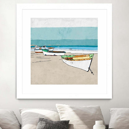 Lined Up Matted and Framed White 30x30 Wall Art|Œuvre d’art murale encadrée blanche et mate « Lined Up » 30 x 30