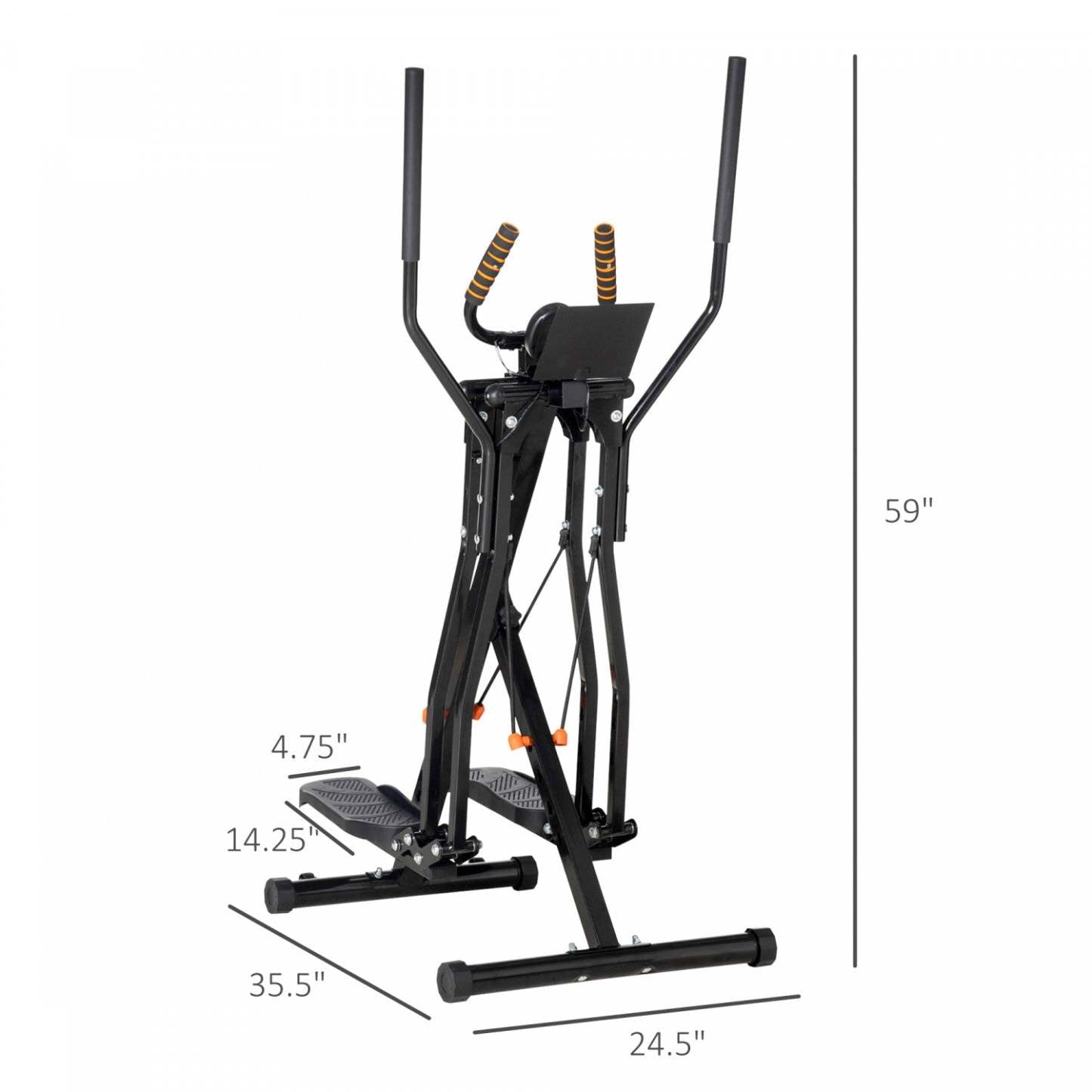 Soozier Gazelle Glider Air Walker Exercise Machine Elliptical Trainer Avec Quatre Niveaux De Résistance, L|Soozier Machine de Fitness Elliptique Avec Quatre Niveaux De Résistance, Écran LCD, Capteur De Fréquence