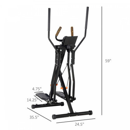 Soozier Gazelle Glider Air Walker Exercise Machine Elliptical Trainer Avec Quatre Niveaux De Résistance, L|Soozier Machine de Fitness Elliptique Avec Quatre Niveaux De Résistance, Écran LCD, Capteur De Fréquence