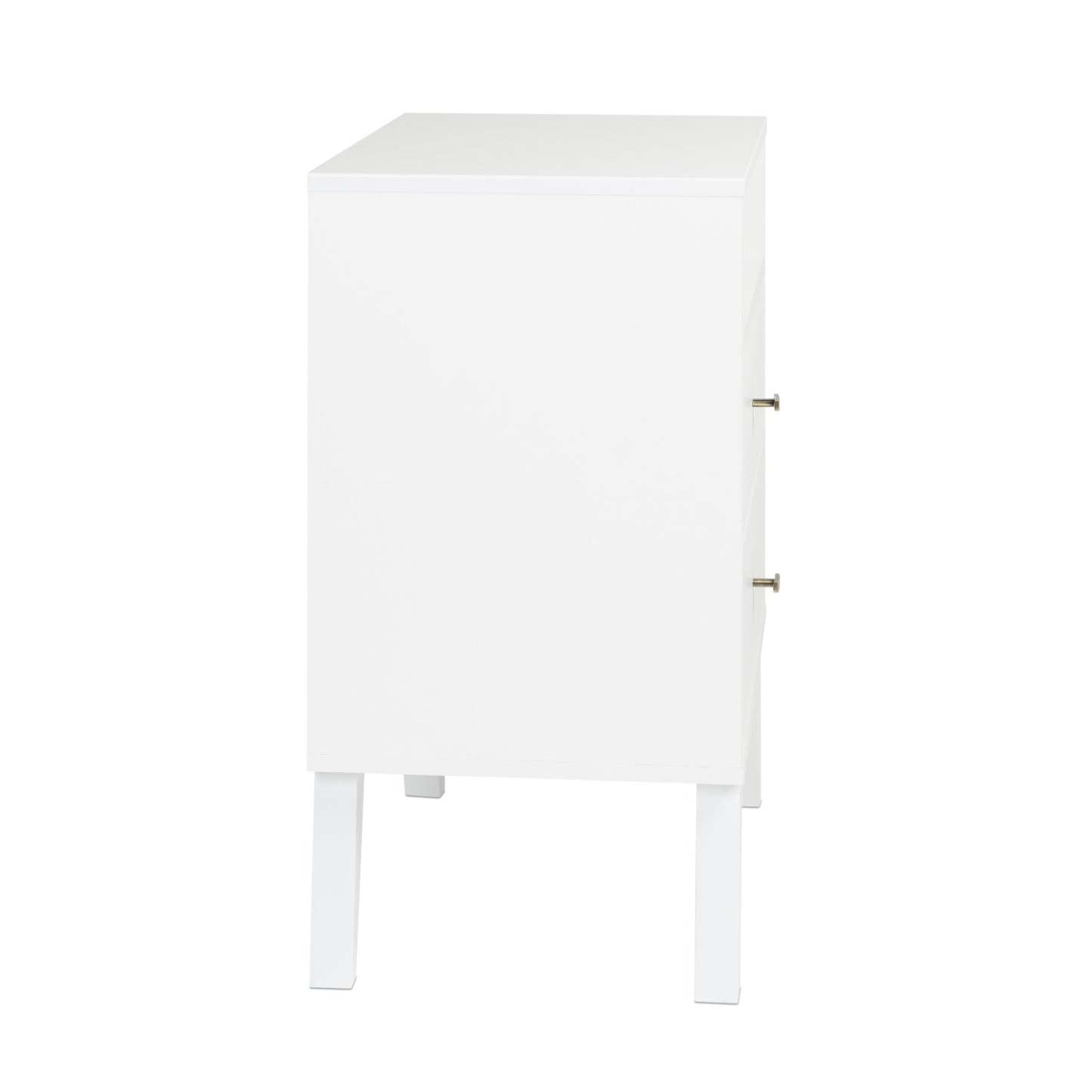 Milo 2-Drawer Tall Nightstand - Blanc|Table de nuit haute Milo à 2 tiroirs - blanche