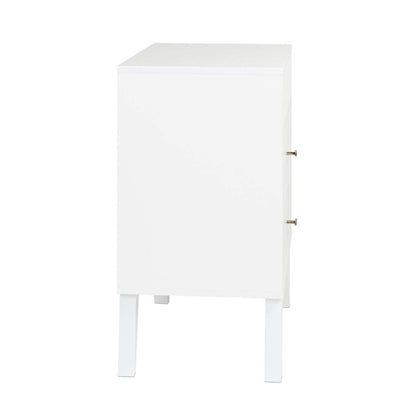 Milo 2-Drawer Tall Nightstand - Blanc|Table de nuit haute Milo à 2 tiroirs - blanche
