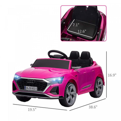 Qaba Audi Q8 Etron Sportback Voiture Électrique Pour Enfants Alimentée Par Batterie 12 V Avec Télécommande