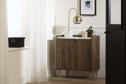 Meuble de rangement Maliza 2 portes - Faux marbre de Carrare|Armoire de rangement Maliza à 2 portes - imitation marbre de Carrare