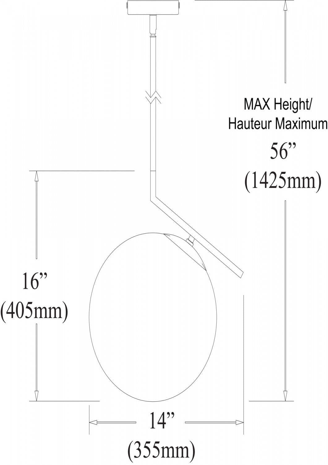 Dainolite Orion 1 Light Pendant Matte Black Opal White Glass Lamp|Luminaire suspendu Orion de Dainolite en verre blanc opale, avec fini noir mat et 1 ampoule