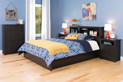 Jade 2-Drawer Nightstand - Washed Black|Table de nuit Jade à 2 tiroirs - noir délavé