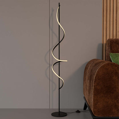 51 po Lampe à pied à DEL noir mat avec gradation progressive