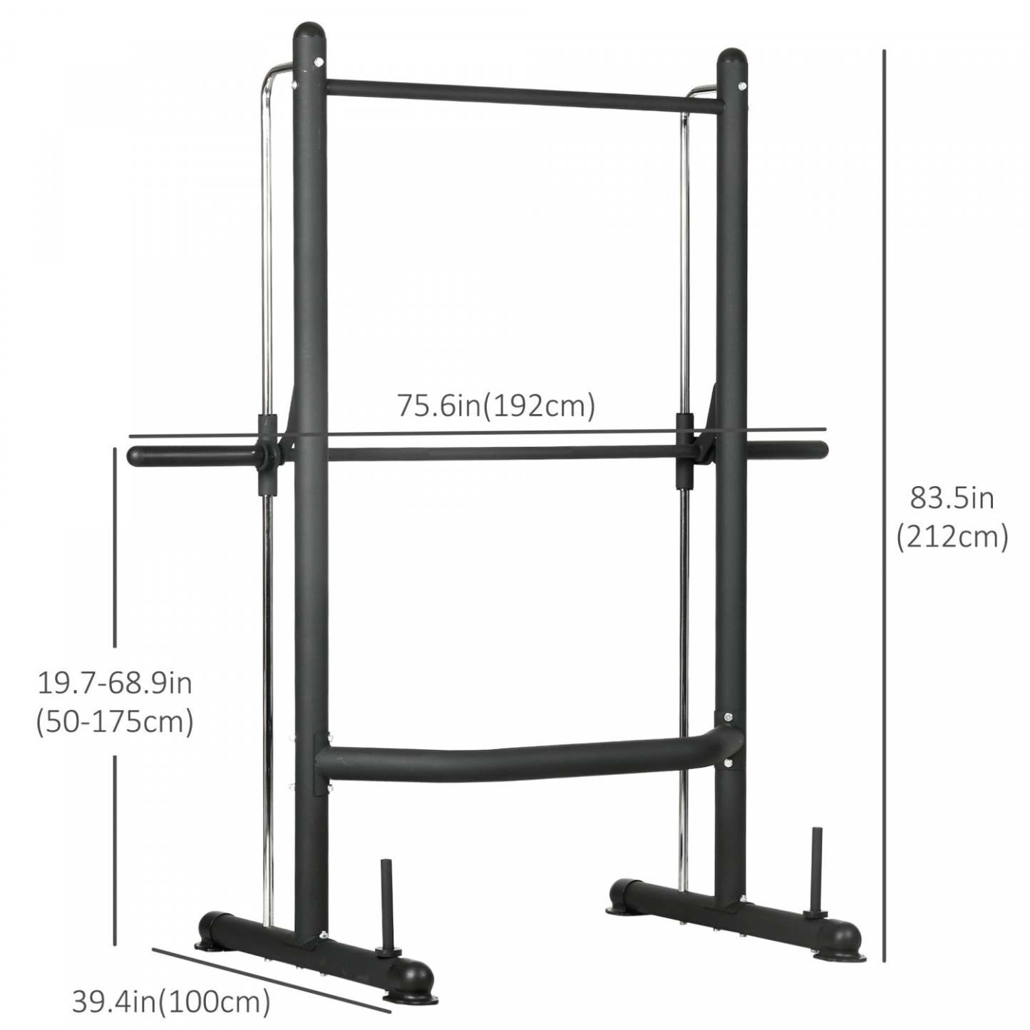 Soozier Support de Squat réglable avec barre de traction et barre d'haltères Bench Press|Soozier Support de Squat réglable avec Barre de Traction Presse Banc