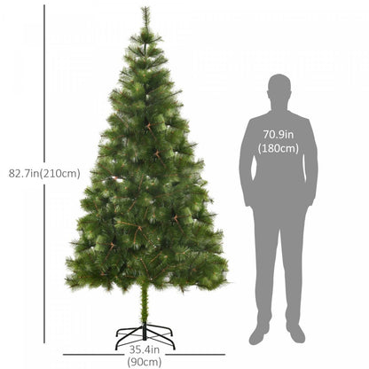 Homcom Arbre De Noël Artificiel De 7 Pieds Avec Des Pointes De Branches Réalistes Vert|Homcom Arbre De Noël Artificiel De 7 Pieds Avec 505 Branches