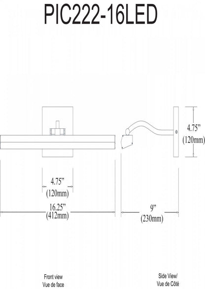 Dainolite Leonardo 16 Lampe d'affichage d'image 20w Noir mat avec diffuseur en verre dépoli
