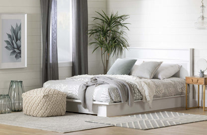 Holland Queen Platform Bed with Drawer - Pure White|Grand lit plateforme Holland avec tiroir - blanc pur