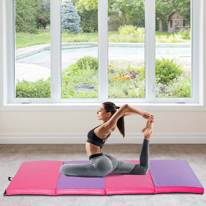 Soozier 4'x10'x2'' Tapis de gymnastique pliant, tapis d'exercice avec poignées de transport pour le yoga, MMA | Soozier B1-0065new Tapis d'exercice de gymnastique panneau pliant yoga fitness équipement d'aérobic