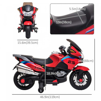 Aosom Moto Pour Enfants 12v Avec Roues D'entraînement, Moto Électrique Pour Enfants | Aosom Moto Pour Enfants Avec Roues D'entraînement, Jouet À Enfourcher 12 V Pour Les Enfants De 3 À 8