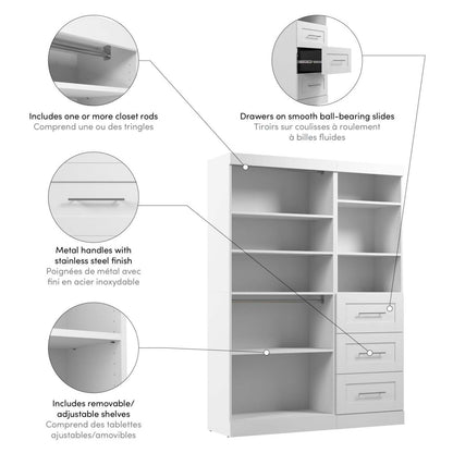 Système d'organisateur de garde-robe Pur de Bestar de 61 po (L) - blanc