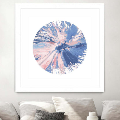 Spin Art 21 Matted and Framed White 36x36 Wall Art|Œuvre d'art murale imprimée blanche et mate « Spin Art 21 » 36 x 36