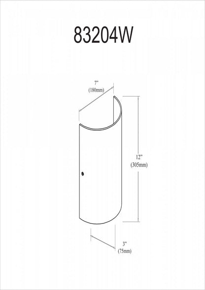 Dainolite Paza Applique murale à 1 lumière avec accents en chrome satiné et lampe en verre blanc givré