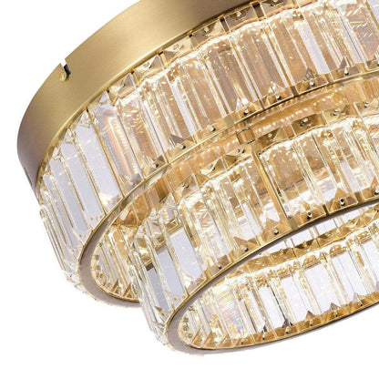 Stella Two-Tier LED Brushed Brass Flush Mount|Plafonnier affleuré à 2 niveaux Stella laiton brossé à DEL|D06HSUFS