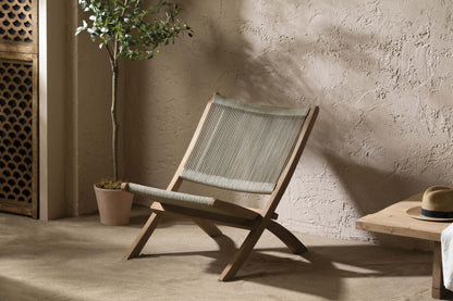 Agave Wood Rope Lounge Chair – Beige/Naturel|Fauteuil de détente Agave en bois et en corde - beige et naturel