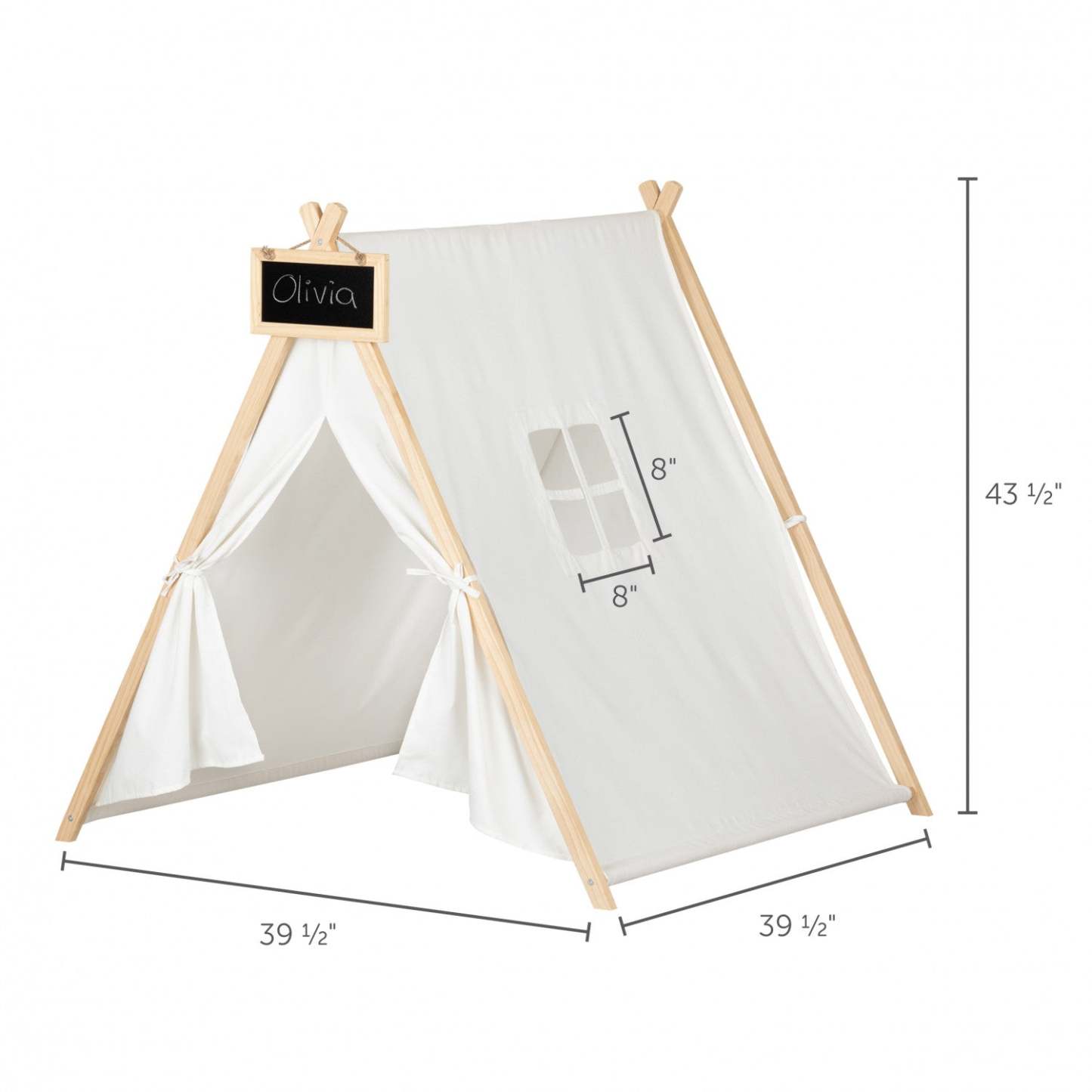 Sweedi Tente de jeu avec tableau - Blanc et Naturel | Sweedi Play Tent With Chalkboard - White and Natural | D83GB966