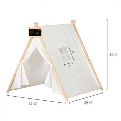 Sweedi Tente de jeu avec tableau - Blanc et Naturel | Sweedi Play Tent With Chalkboard - White and Natural | D83GB966