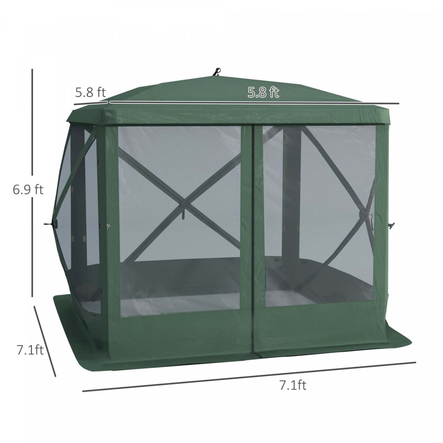 Outsunny Pop-up Screen House Gazebo Camping Outdoor Instant Setup Tent Fits 3-4 People 210d Material|Outsunny Gazebo Maison De L'écran Camping Tente D'installation Instantanée Pour 3 À 4 Personnes Matériau 210d