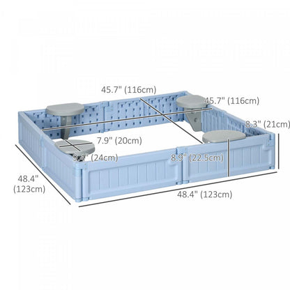Diy Kids Sandbox Avec Couverture Oxford Imperméable, Station De Jeu Avec Doublure En Tissu Au Fond, Pour 3-|Bac A Sable Exterieur Pour Enfants, Avec Auvent Oxford Imperméable, Doublure De Fond En Tissu, Jeu P