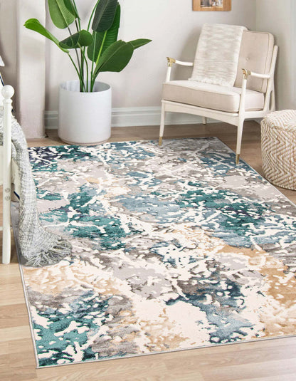 Aura Teal Area Rug - 5'0 x 8'0|Tapis Aura bleu sarcelle - 5 pi 0 po x 8 pi 0 po