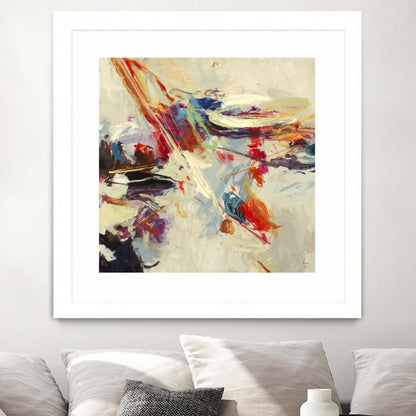 Positive Energy I Matted and Framed White 36x36 Wall Art|Œuvre d’art murale encadrée blanche et mate « Positive Energy I » 36 x 36