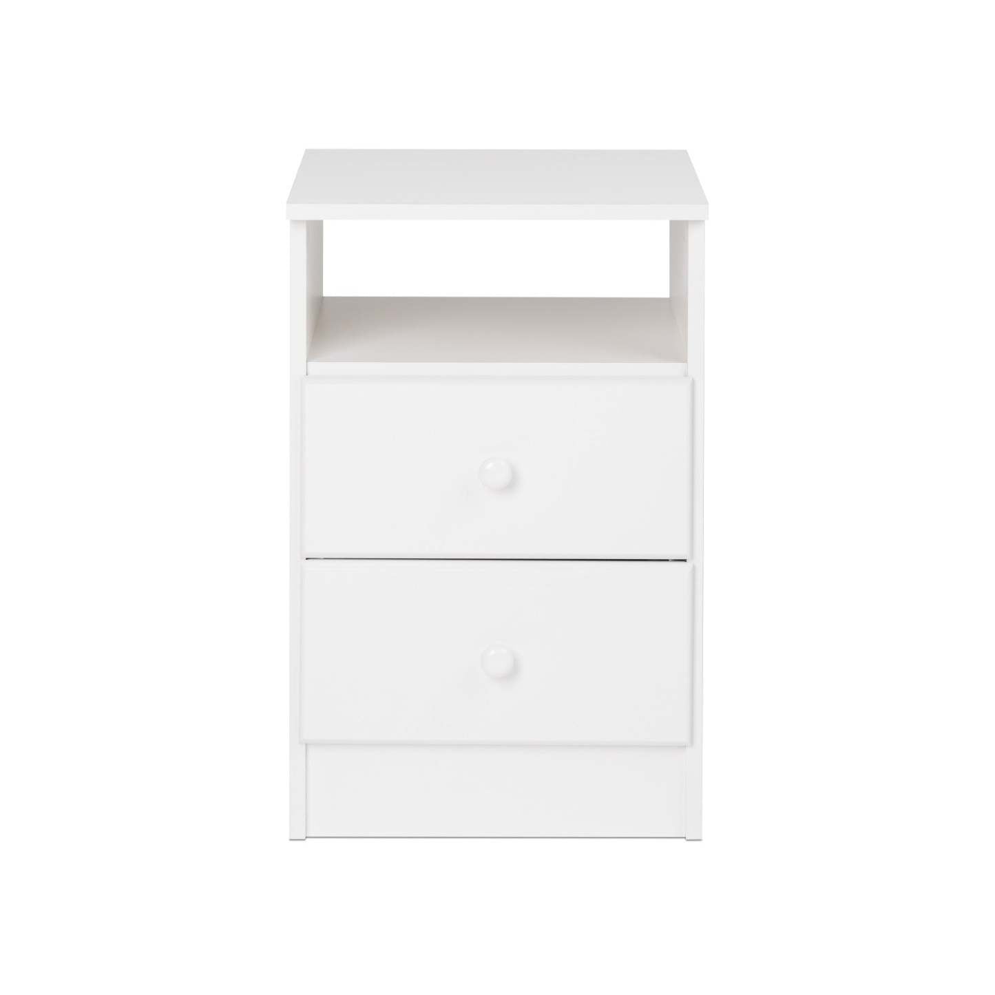 Astrid 2-Drawer Nightstand - Blanc|Table de nuit Astrid à 2 tiroirs - blanche