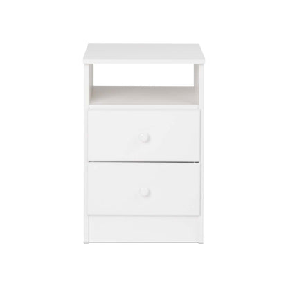 Astrid 2-Drawer Nightstand - Blanc|Table de nuit Astrid à 2 tiroirs - blanche