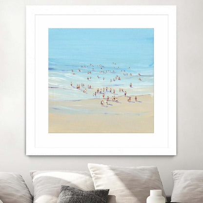 Beach Day I Matted and Framed White 36x36 Wall Art|Œuvre d’art murale encadrée blanche et mate « Beach Day I » 36 x 36