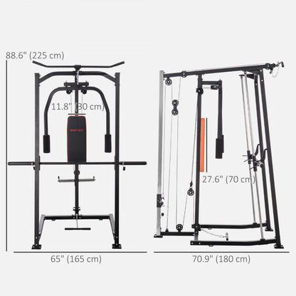Sportnow Multi-gym Smith Machine Power Cage pour salle de sport à domicile levage de poids