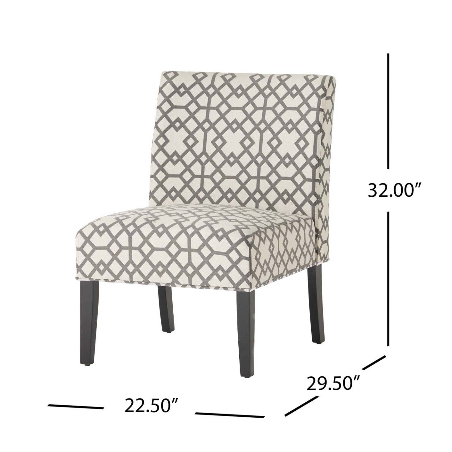 Chaise d'appoint Oliver en tissu d'apparence lin avec pattes en bois d'hévéa - gris et ivoire | Fauteuil D'appoint Oliver En Tissu aspect lin Avec Pieds En Bois Caoutchouc - Gris Et Ivoire