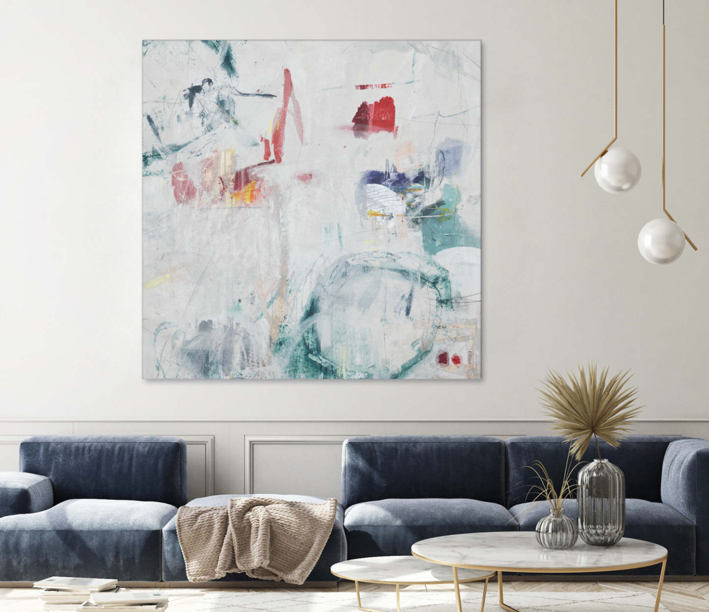 Œuvre d'art murale géante « Lullaby Wishes II » 72 x 72