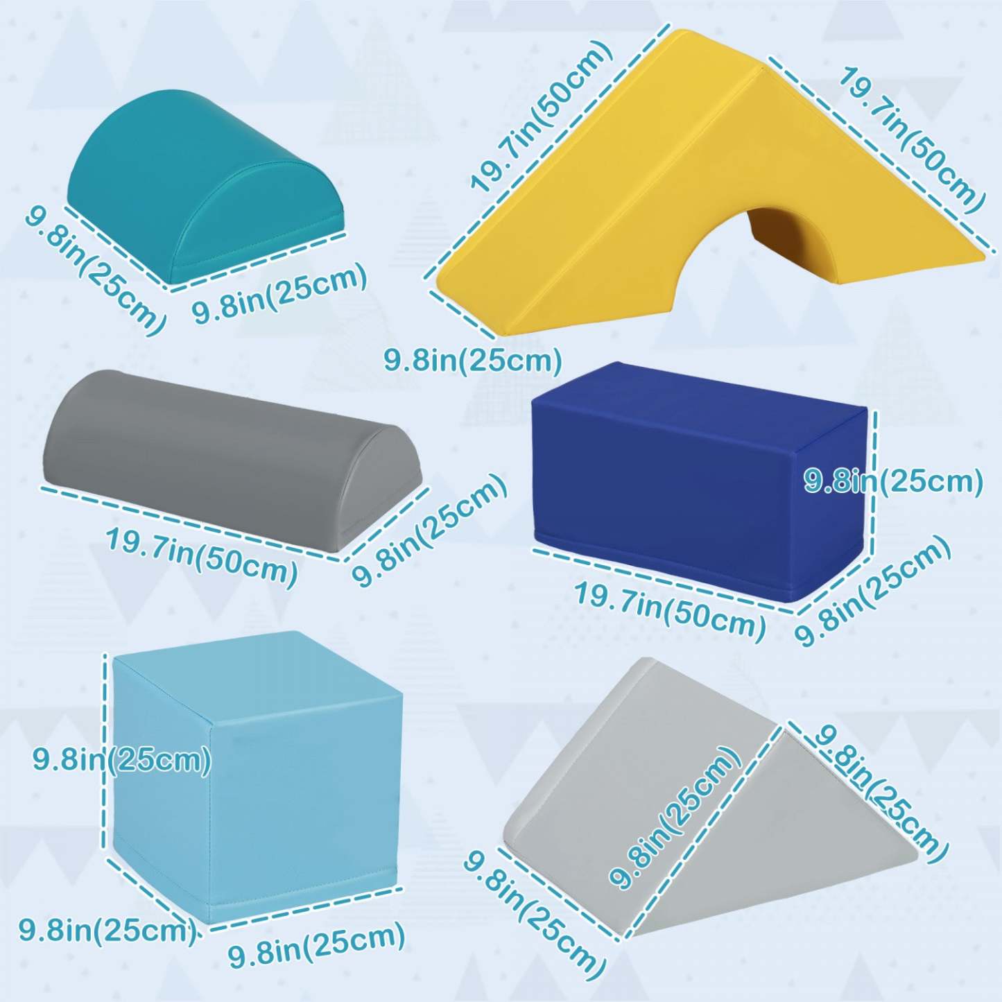 Soozier 11 Pièces Blocs de Grimpe Doux pour Tout-Petits, Jouet de Gymnastique en Mousse pour Enfants, Escalade et Rampement, Cuir PU Facile à Nettoyer et à Jouer, Couleur Claire