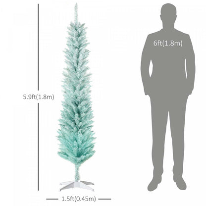 Homcom Arbre De Noël Artificiel Slim, Arbre De Noël Crayon, Bleu Dégradé|Homcom Slim Artificial Christmas Tree, Pencil Xmas Tree, Dégradé Bleu