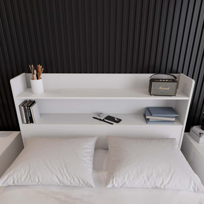 Nordika Hunter Full Bookcase Headboard - White|Tête de lit bibliothèque Hunter Nordika - blanche