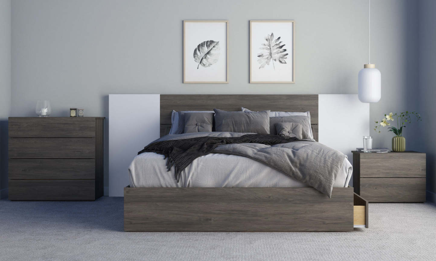 Commode à 4 tiroirs Nordika - Gris Écorce | Commode verticale Nordika à 4 tiroirs - gris écorce | D08HK6TG