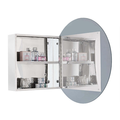 Armoire à pharmacie Julee avec miroir - Argenté|Armoire à pharmacie Julee avec miroir - argentée