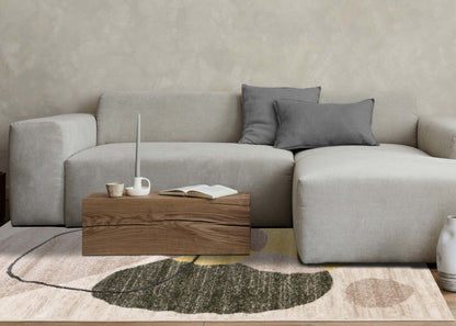 Carpette Marley verte, jaune et taupe à motif géométrique - 5 pi 3 po x 7 pi 7 po