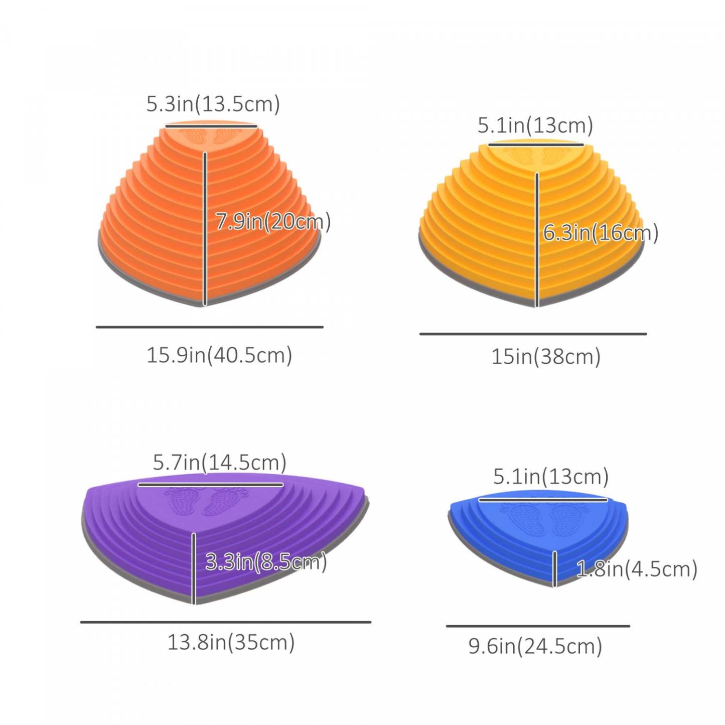 Outsunny 11 Pcs Stepping Stones Kids Avec Caoutchouc Antidérapant, Pierres D'équilibre Empilables Pour Obstacles
