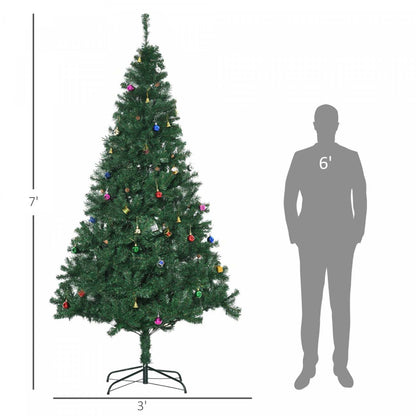 Homcom 7ft Arbre De Noël Artificiel Avec Décoration Ornement|Homcom Arbre De Noël Artificiel De 7ft Avec Ornement